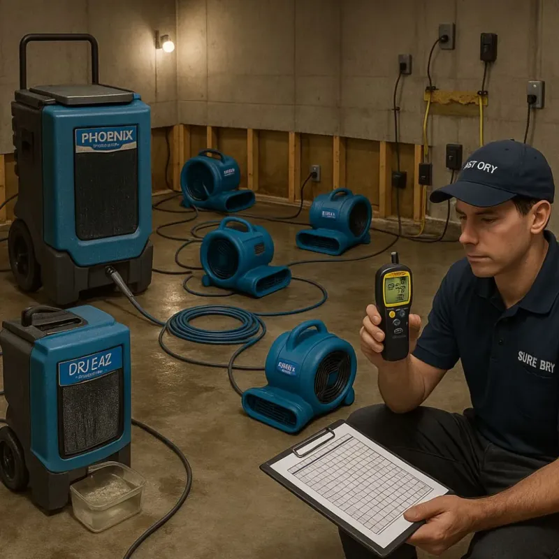 Structural Drying and Dehumidification process in Ephrata, WA